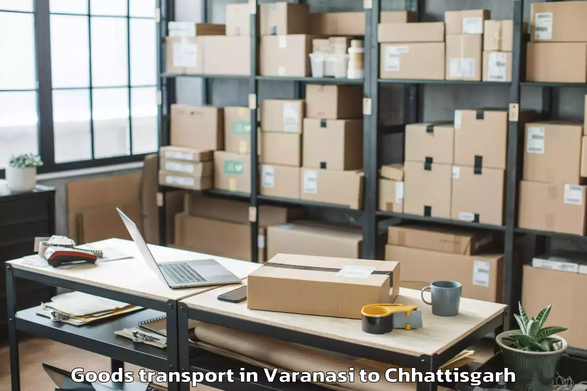 Trusted Varanasi to Udaipur Dharamjaigarh Goods Transport